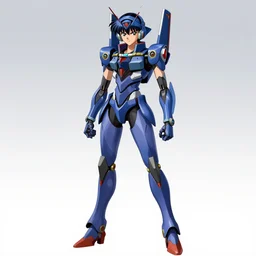 full body shot of a beautiful and gorgeous female azure mech warrior by Masamune Shirow, manga, single face, trending on artstation, WLOP, detailed, intricate, elegant, sfw version