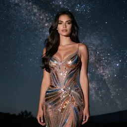 the most beautiful woman in the milkyway galaxy wearing the sexiest dress