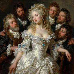 a painting of the goddess of love dressed by alexander mcqueen, an ultrafine detailed painting by zha shibiao, austin osman spare, roberto ferri, william waterhouse and tom bagshaw. cgsociety, fantasy art, detailed painting, chiaroscuro, rococo