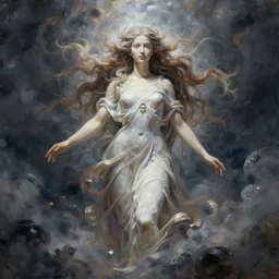 painting of stunning otherworldly goddess of beauty rising from the void, highly detailed, digital painting, artstation, concept art, smooth, sharp focus, illustration, 8 k