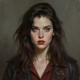 perfectly - portrait of a beautiful female killer netflix character, gloomy vibe, 8 0 s color tone, intricate, highly detailed, digital painting, loose brush strokes, realistic shaded lighting, artstation, concept art, smooth, sharp focus, illustration, realism, oil painting, unreal engine 5, 8 k, art by peter mohrbacher and sam spratt