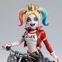 harley queen as a man king in pixar style, smooth render, high - quality
