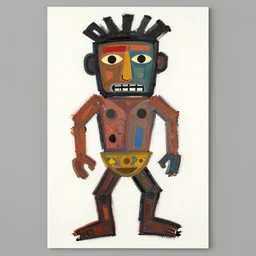 Daniel Johnston Style art caveman