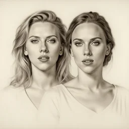 engraving of scarlet johansson and natalie portman, by tom bagshaw, jean delville, william bouguereau, albrecht durer