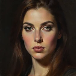 close up portrait of mara jade, low - key lighting, painting detailed by magalie villeneuve