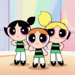 power puff girls as teenagers, in a cartoon style by craig mccracken