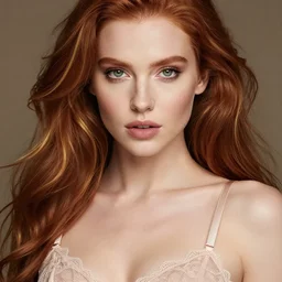 a beautiful portrait, sexy fantasy. professionally retouched, soft lighting, wearing dessous fairy, realistic, smooth face, perfect green eyes, long ginger hair with gold highleights, wide angle, sharp focus on the eyes, 8 k high definition, insanely detailed, intricate, elegant, art by artgerm and wlop