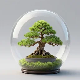 bonsai garden inside of a bubble