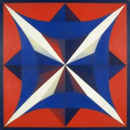 geometric, angular, symmetrical matte painting by hilma af klint.