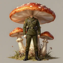 bipedal mushroom, military outfit, elegant intricate digital painting artstation concept art by mark brooks and brad kunkle detailed