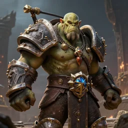 epic world of warcraft orc warrior chief, extremely detailed, wow, cinematic