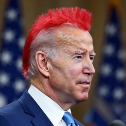 joe biden with red mohawk hair