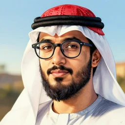 highly detailed colored ink illustration of a young ducktail bearded middle eastern man with wayfarer glasses and red hat, ultra realistic, clear weather, golden hour, sharp focus, cinematic lighting, sharp focus, clean shaped illustration by kim jung gi, studio ghibli, ric estrada, ron english and eiichiro oda