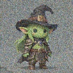 cute tiny goblin girl wearing hunter armor from Bloodborne and a wizard hat, geeen skin, d&d, trending on artstation