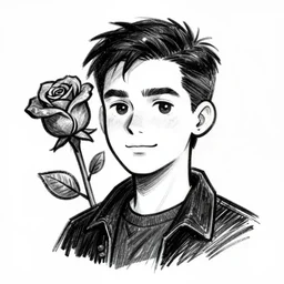 grunge cartoon sketch of a human mixed with a rose by - michael karcz, loony toons style, horror theme, detailed, elegant, intricate