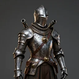 steampunk knight's helmet with guns on the hyperrealistic, hyperdetailed, chaykin howard and campionpascale and cooke darwyn and davis jack