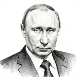 line draw black pen high detail vladimir putin