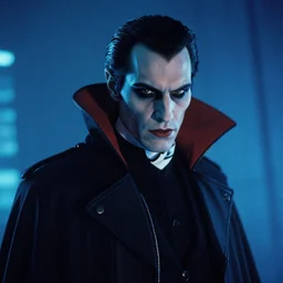 vampire, cyberpunk, artstation, deviant art, high detail, realistic, associated press, 2 6 mm, kodak ektachrome, blue tint expired film 4 k
