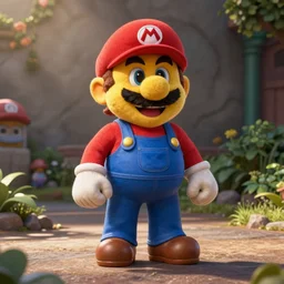 A still of Super Mario as a muppet, photo real, photographic, photograph, artstation, trending, featured