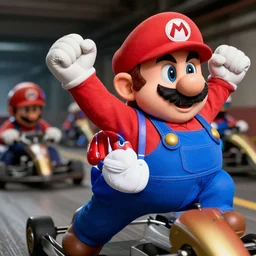 professional photograph of ( ( ( ( karl marx as mario ) ) ) ) illegal underground racing club, closeup, dynamic pose, aperture 1. 2