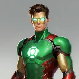 character concept medium portrait, green lantern iron man, digital painting, concept art, smooth, sharp focus, illustration, artgerm