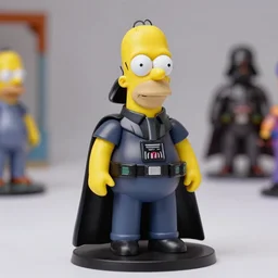 homer simpson as darth vader figurine, 8K HD, photo studio shot, bokeh, depth of field, fstop 1.2