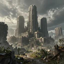 apocalyptic city, concept art, highly detailed, 8 k