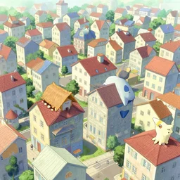Animal Town from anime BNA, artwork by Sergey Kolesov, arstation,