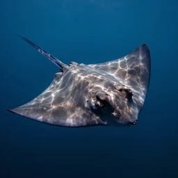 under water stingray, water light scattering, underwater photography, high details, 8 k, realistic shot, cinematic lighting