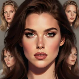 face of Heather Graham, beautiful digital art by Abigail Larson and Al Williamson and Anne Stokes