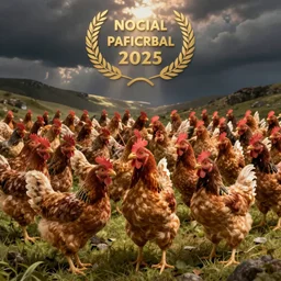 an army of chickens ready to siege