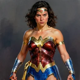 peter dinklage as wonder woman, digital painting, extremely detailed, 4 k, intricate, brush strokes, mark arian, artgerm, bastien lecouffe - deharme