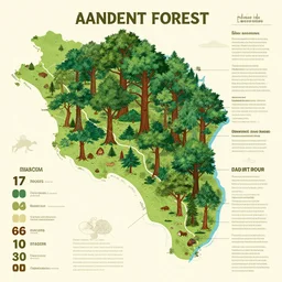 infographic map of the ancient forest