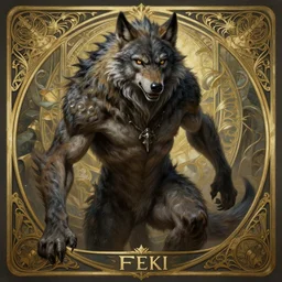 a detailed portrait of freki, werewolf, by greg rutkowski and justin gerard, digital art, monstrous, art nouveau, baroque style, realistic painting, very detailed, fantasy, dnd, character design, trending on artstation