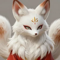 female kitsune, fantasy artwork, award winning, hyper detailed, very very very very very very beautiful!, aesthetic portrait, fluffy, studio lighting, artstation
