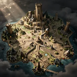 Fantasy map, medieval style, artstation