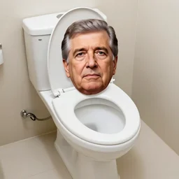 !!! bidet!!! with the body of president on a bidet, toilet bidet with the face of president,