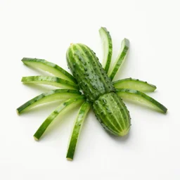 spider made of cucumbers