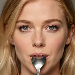 reese witherspoon as a spoon, reese witherspoon face, macro shot, hyper realistic