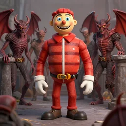 where's wally in a crowd scene of, hellfire, demons, highly detailed
