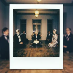 photograph of occult ritual in government facility, annie liebovitz, fritz lang, and beksinski, cursed polaroid, color 3 5 mm