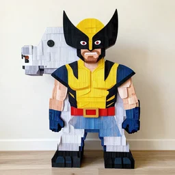 a pinata of logan wolverine, pinata art.