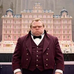 A badass photo of the real big chungus in the movie The Grand Budapest Hotel (2014), hyper detailed, award winning photography, perfect faces, 50 mm