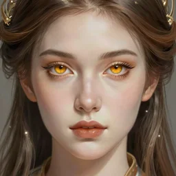 futuristic close-up woman portrait, sci-fi, amber eyes, face, long hair, fantasy, intricate, elegant, highly detailed, digital painting, artstation, concept art, smooth, 90 mm, sharp focus, illustration, art by artgerm and greg rutkowski and alphonse mucha