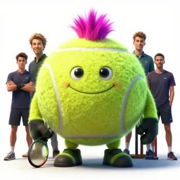 highly detailed vfx portrait of a character of a tennis ball monster with a neon mohawk stephen bliss, chalk, unrealengine, greg rutkowski, loish, rhads, beeple, chalk, makoto shinkai and lois van baarle, ilya kuvshinov, rossdraws, tom bagshaw, basil gogos