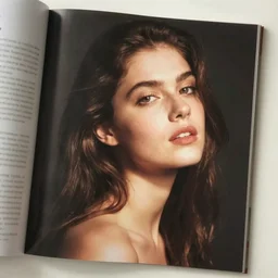 a beautiful woman, a magazine page