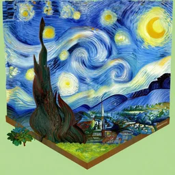 rpg game painted by Van Gogh, isometric