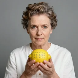 marie curie holding a lemon - s 1 8 6 4 5 4 2 3 3 5