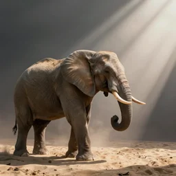 photography elephant rising form the sand