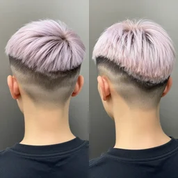 before/after, before and after, hairstyle comparison, cyberpunk undercut, pastel foam, gradient colors